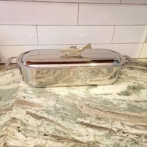 ALL CLAD STAINLESS STEEL FISH POACHER W SCULPTED FISH HANDLE 18"x7"x4" - NEW VTG